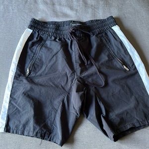 PacSun Drawstring Drop Crotch Shorts black/white - small.